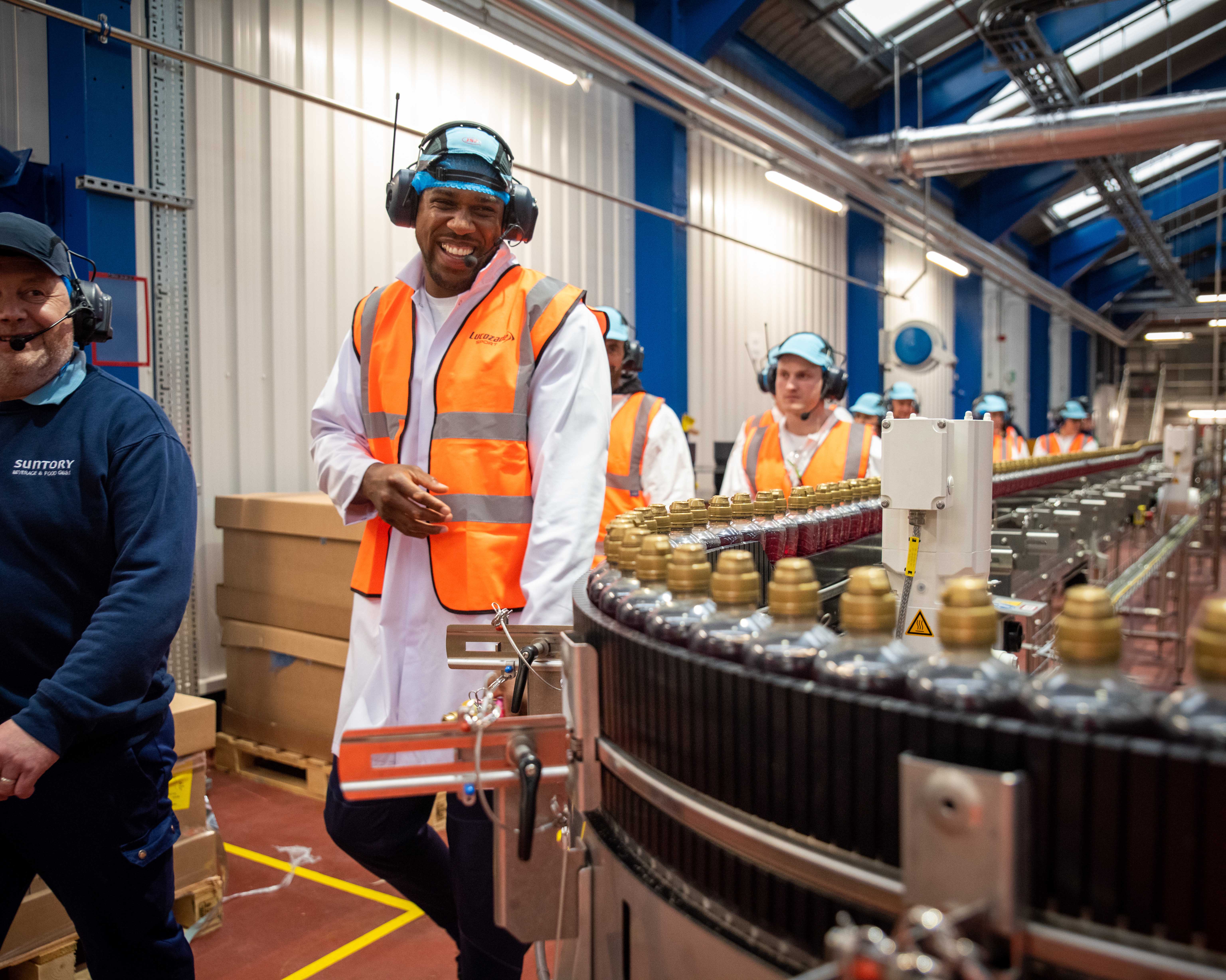 Two-Time Heavyweight Champion Anthony Joshua visits Suntory Beverage and Food GB&I’s factory in Coleford